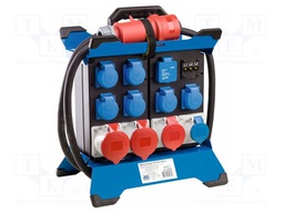 Electric switchboard; 5G6mm2; Sockets: 12; rubber; black; 3.4m; 32A