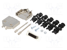 D-Sub; PIN: 15; plug; female; shielded; soldering; for cable; black
