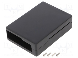 Enclosure: for computer; Raspberry Pi 4 B; aluminium; black