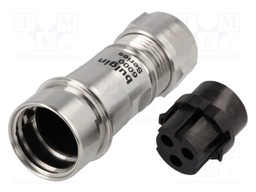 Connector: circular; plug; female; PIN: 3; w/o contacts; for cable