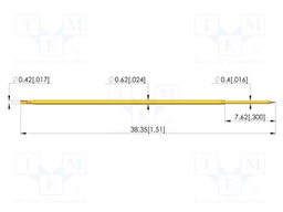 Test needle; Spring compression: 4.3mm; 6.35mm; 2A; steel; Ø: 0.4mm