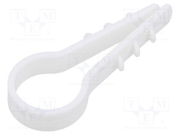 Holder; 50pcs; RoundDowel; Body: white; 16mm