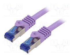 Patch cord; S/FTP; 6a; stranded; Cu; LSZH; violet; 10m; 26AWG