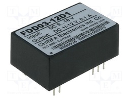 Converter: DC/DC; 2.5W; Uin: 9÷18V; Uout: 12VDC; Uout2: -12VDC