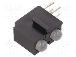 LED; in housing; 3mm; No.of diodes: 2; red,green; 45°; 30mcd