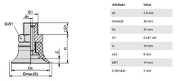 Component: suction cup; Man.series: PFYN; Mounting: G1/8-AG; 10.6g