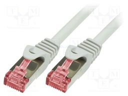 Patch cord; S/FTP; 6; stranded; Cu; LSZH; grey; 5m; 27AWG