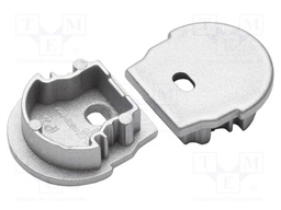 Cap for LED profiles; silver; ABS; Application: UNI12