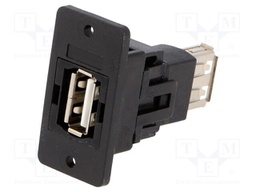 Coupler; USB A socket,both sides; SLIMS; USB 2.0; gold-plated