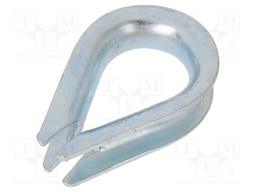 Thimble for rope; steel; for rope; Ørope: 18mm; zinc; DIN6899B
