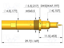 Test needle; screw-in