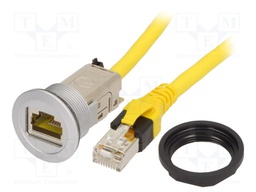 RJ45 socket; 22mm; har-port; -25÷70°C; Ø22.3mm; IP20; Len: 1m