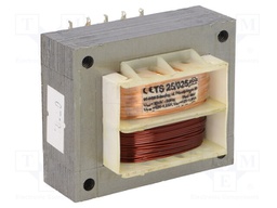 Transformer: mains; 25VA; 230VAC; 12V; 12V; 1.05A; 1.05A; screw type