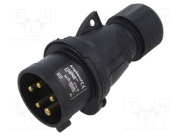 Connector: AC supply 3-phase; plug; male; straight; for cable