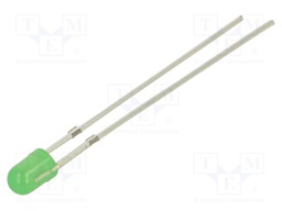LED; 3mm; yellow green; 150÷220mcd; 40°; Front: convex; 2.1÷2.6VDC