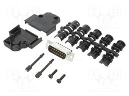D-Sub; PIN: 15; male; unshielded; angled 45°; screw terminal