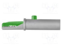 Crocodile clip; 6A; 70VDC; green; Grip capac: max.6mm; 15mΩ; 33VAC