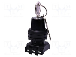 Switch: rotary with key; 22mm; black; IP65; E; Pos: 3; Ø22.5mm