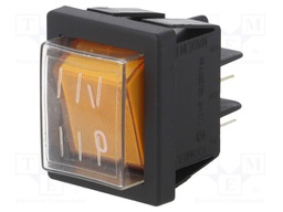 ROCKER; SPST; Pos: 2; ON-OFF; 16A/250VAC; orange; max.125°C