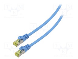 Patch cord; S/FTP; 6a; stranded; Cu; LSZH; blue; 0.5m; 27AWG; Cores: 8