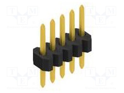 Connector: pin strips; pin header; male; PIN: 5; 1.27mm; THT; 1x5