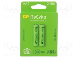 Re-battery: Ni-MH; AA; 1.2V; 2450mAh; ReCyko; blister; Ready2Use