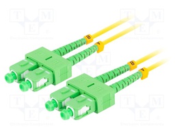 Fiber patch cord; SC/APC,both sides; 15m; 9/125um; LSZH; green