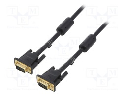 Cable; D-Sub 15pin HD plug,both sides; Len: 30m; black; Core: Cu
