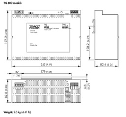 Power supply: switched-mode; 600W; 48VDC; 48÷52VDC; 12A; OUT: 1