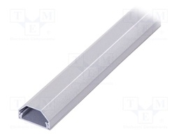 Closed cable trunkings; silver; L: 1.1m; W: 33mm; H: 18mm