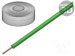 Wire; HookUp Wire; stranded; Cu; 14AWG; PA,PVC; green; 600V; 305m