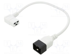 Cable; 3x1.5mm2; IEC C19 female angled,IEC C20 male; PVC; 0.5m