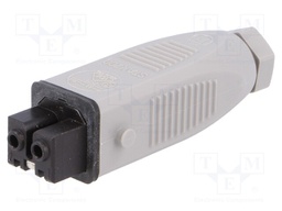 Connector: rectangular; ST; plug; female; PIN: 2; tinned; IP54; 16A