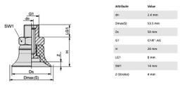 Component: suction cup; Man.series: PFYN; Mounting: G1/8-AG; 15.3g