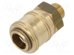 Quick connection coupling EURO; Mat: brass; Ext.thread: 1/4"