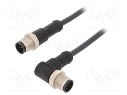 Cable: for sensors/automation; PIN: 8; M12-M12; 1m; plug; plug; 30V