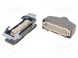 Connector: HDC; male + female; S-E; PIN: 24; 24+PE; size 24B; metal