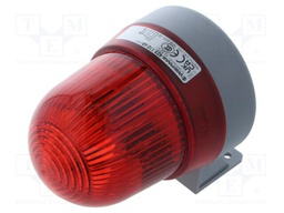 Signaller: lighting-sound; 230VAC; horn,flashing light; red; IP65