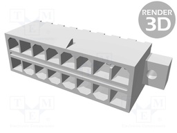 Socket; wire-board; male; Mini-Fit TPA; 4.2mm; PIN: 16; THT; 13A