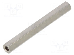 Screwed spacer sleeve; Int.thread: M2,5; 35mm; hexagonal; brass