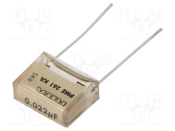 Capacitor: paper; 22nF; 220VAC; 10.2mm; ±10%; THT; Series: PME261
