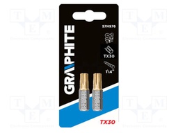 Screwdriver bit; Torx®; TX30; Overall len: 25mm; 2pcs.