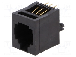 Socket; RJ12; PIN: 6; Layout: 6p6c; THT; straight