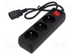 Extension lead; Sockets: 3; CEE 7/5 (E) socket,IEC C14 male