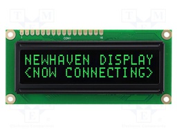 Display: OLED; 16x2; Dim: 80x36x10mm; Window dimensions: 66x16mm
