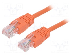 Patch cord; U/UTP; 5e; stranded; CCA; PVC; orange; Len: 1m; 26AWG