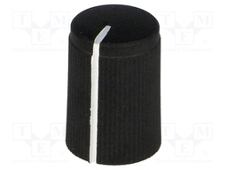 Knob; with pointer; aluminium,plastic; Shaft d: 6mm; Ø10x15mm