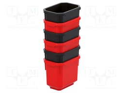 Container: cuvette; black,red; 110x75x90mm; 6pcs; TITAN