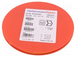 Markers for cables and wires; Label symbol: J; 4÷9mm; PVC; yellow