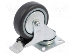 Transport wheel; Ø: 75mm; W: 25mm; H: 100mm; torsional with lock